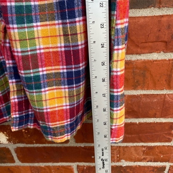 Hanna Andersson 130 Girls 7-10 Red Flannel Plaid Button Front Long Sleeve Dress - Picture 7 of 9